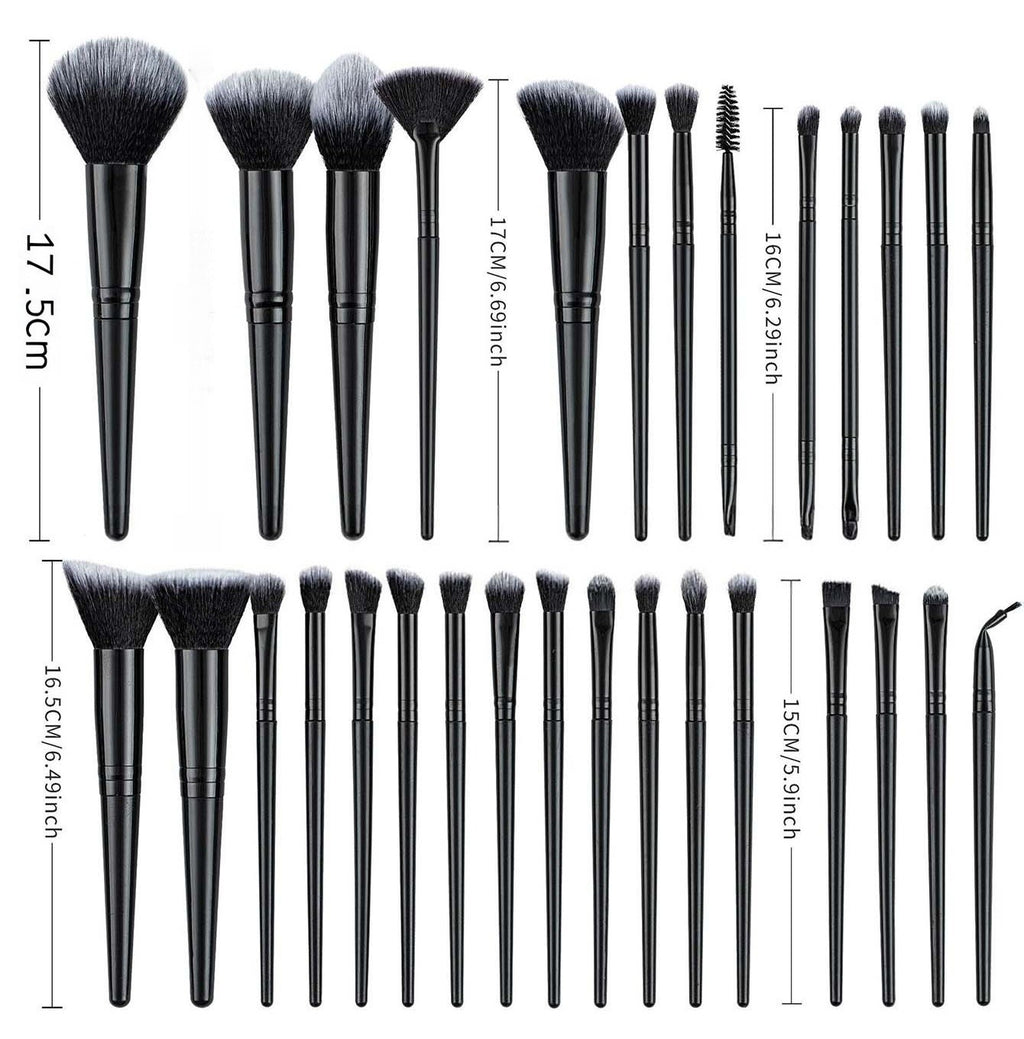 Set de 25 Brochas de Maquillaje Profesionales para Rostro y Ojos