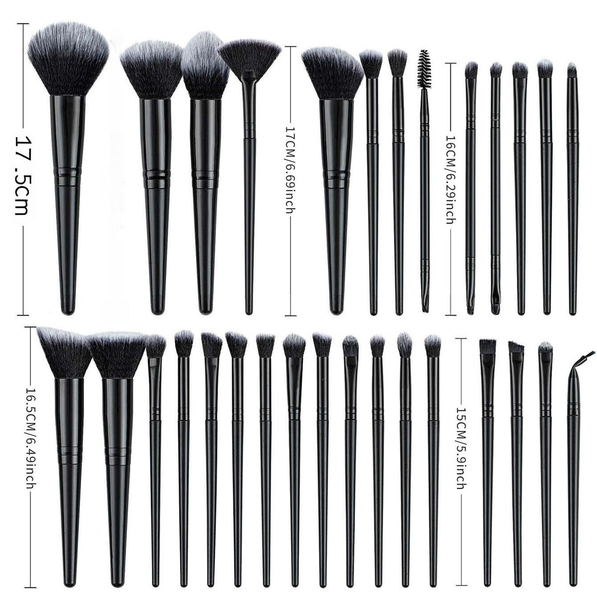 Set de 25 Brochas de Maquillaje Profesionales para Rostro y Ojos