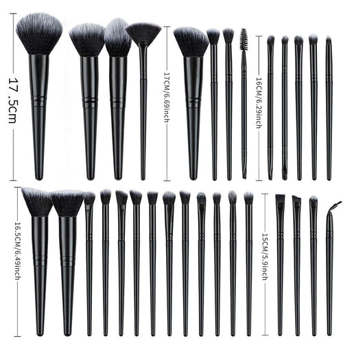 Set de 25 Brochas de Maquillaje Profesionales para Rostro y Ojos