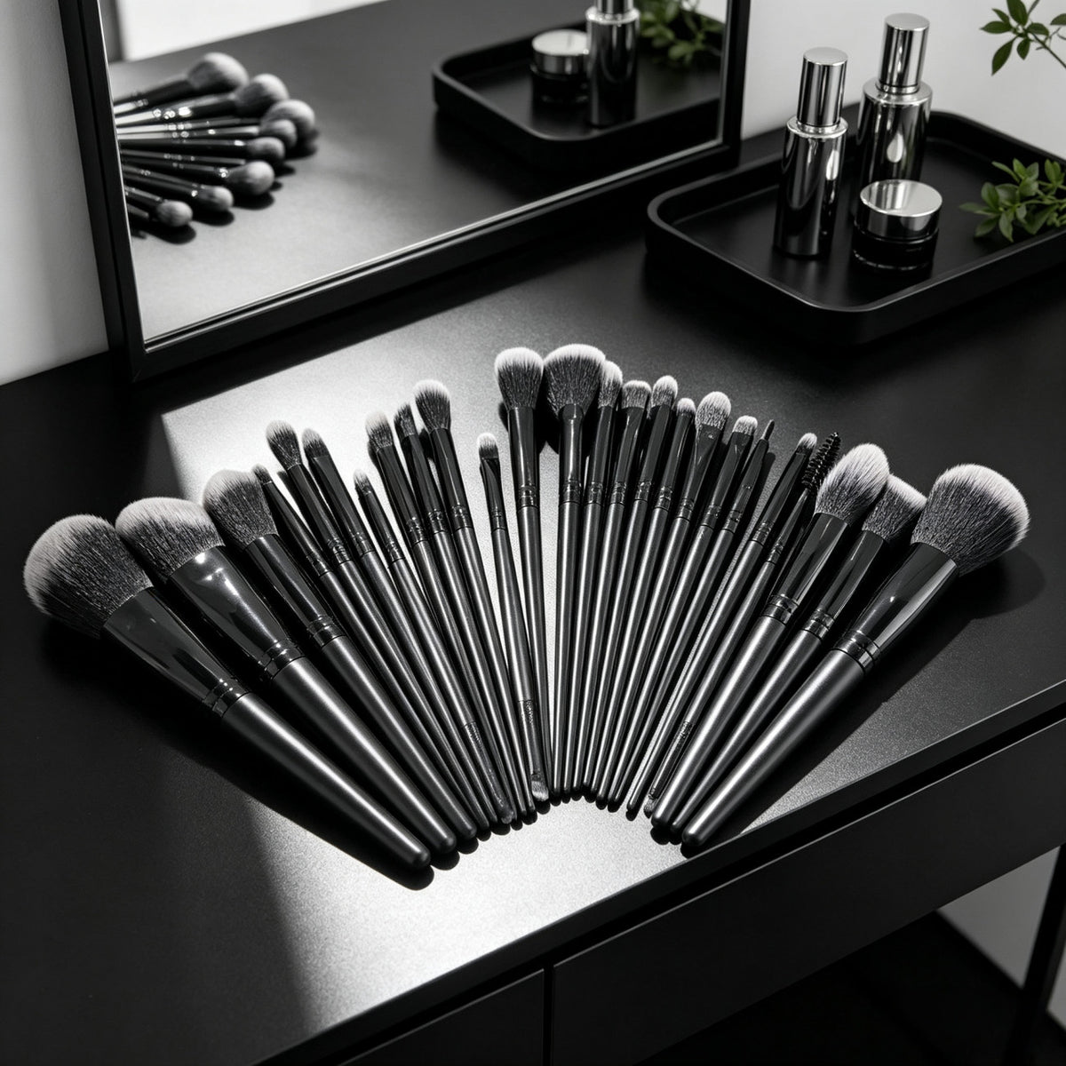 Set de 25 Brochas de Maquillaje Profesionales para Rostro y Ojos